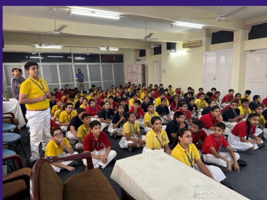 Students attending an international Missing Amps outreach presentation